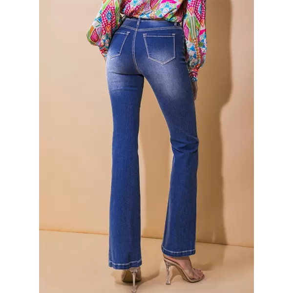 Sidefeel Womens Bootcut Jeans Stretchy High Waisted Bottoms Straight Leg Bell Bottom Jeans