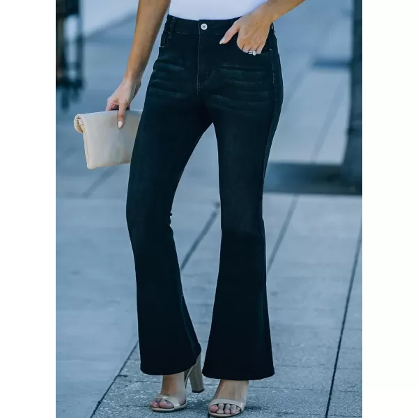 Sidefeel Women's High Waisted Bell Bottom Bootcut Jeans Flared Wide Leg Denim Pants
