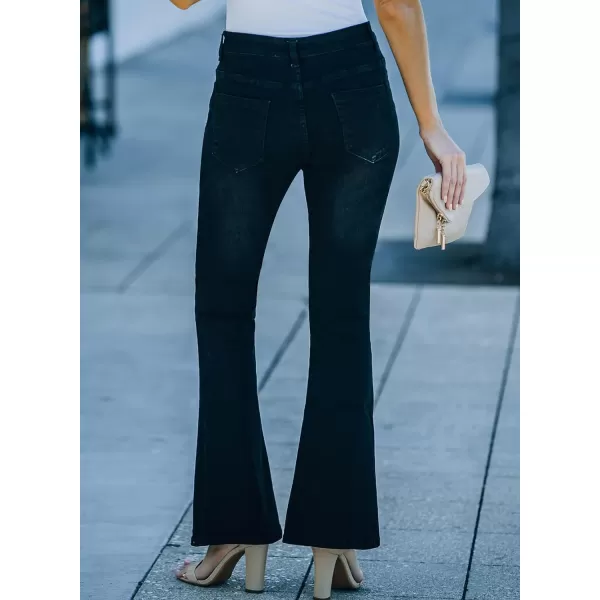 Sidefeel Women's High Waisted Bell Bottom Bootcut Jeans Flared Wide Leg Denim Pants
