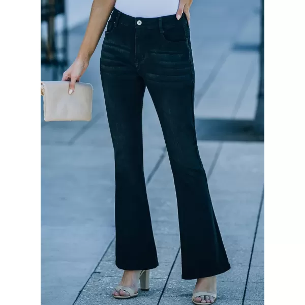 Sidefeel Women's High Waisted Bell Bottom Bootcut Jeans Flared Wide Leg Denim Pants