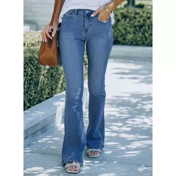 Sidefeel Women's High Waisted Bell Bottom Bootcut Jeans Flared Wide Leg Denim Pants