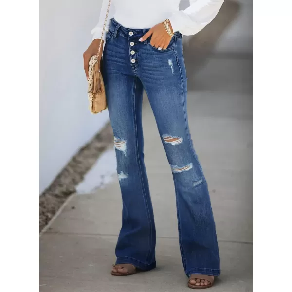 Sidefeel Women's High Waisted Bell Bottom Bootcut Jeans Flared Wide Leg Denim Pants