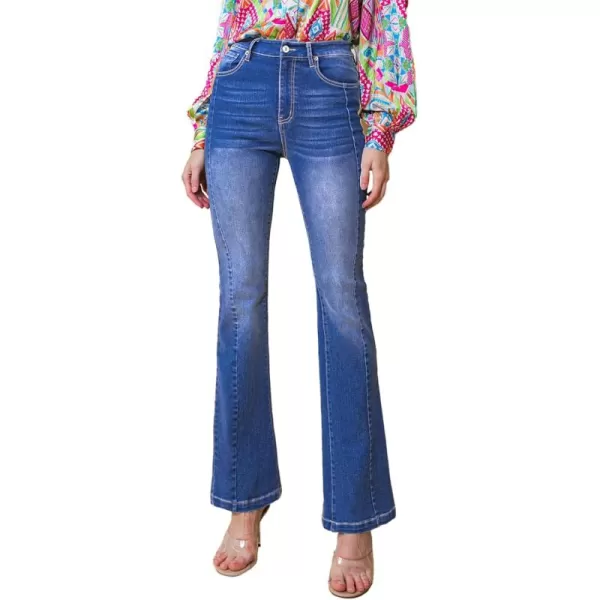 Sidefeel Womens Bootcut Jeans Stretchy High Waisted Bottoms Straight Leg Bell Bottom Jeans