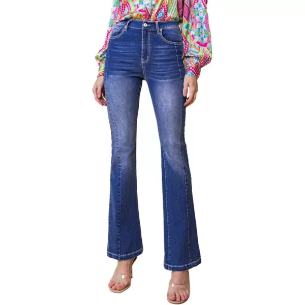 Sidefeel Womens Bootcut Jeans Stretchy High Waisted Bottoms Straight Leg Bell Bottom Jeans