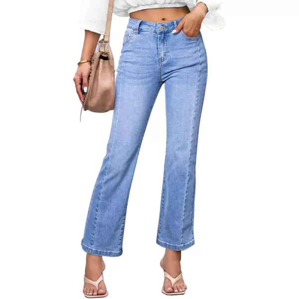 Sidefeel Womens Bootcut Jeans Stretchy High Waisted Bottoms Straight Leg Bell Bottom Jeans
