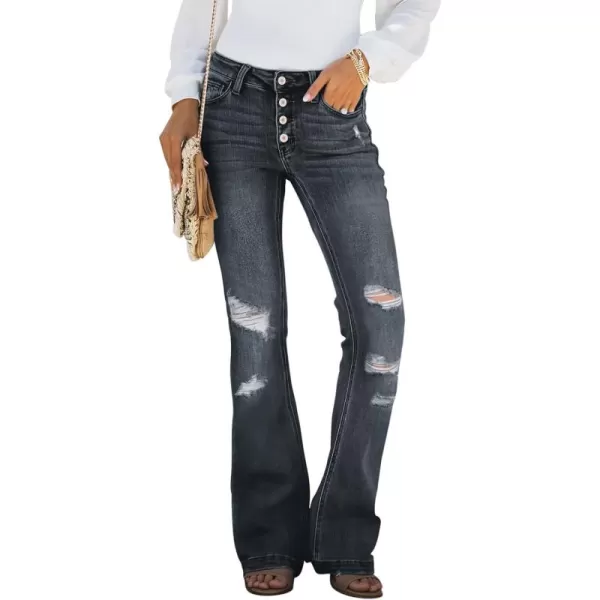 Sidefeel Women's High Waisted Bell Bottom Bootcut Jeans Flared Wide Leg Denim Pants