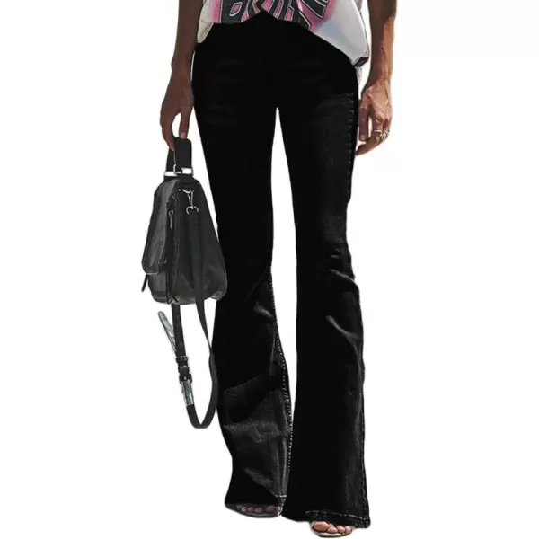 Sidefeel Women's High Waisted Bell Bottom Bootcut Jeans Flared Wide Leg Denim Pants