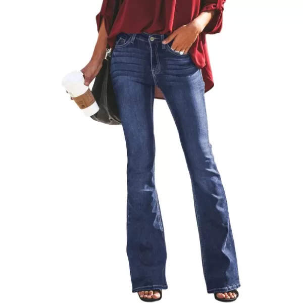 Sidefeel Women's High Waisted Bell Bottom Bootcut Jeans Flared Wide Leg Denim Pants