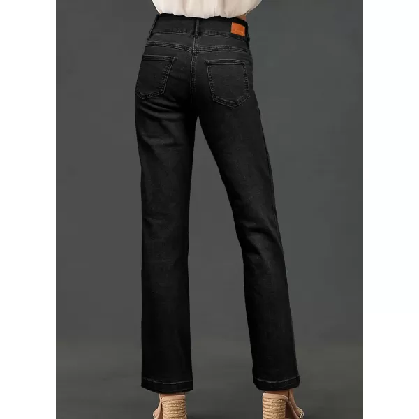 Sidefeel Women's Jeans High Waisted Straight Leg Stretchy Jeans Trendy Welt Pockets Loose Wide Leg Ankle Denim Pants