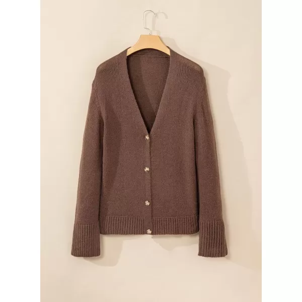 Sidefeel Women's Open Front Long Sleeve Button Oversized Chunky Knit Cardigan Sweater