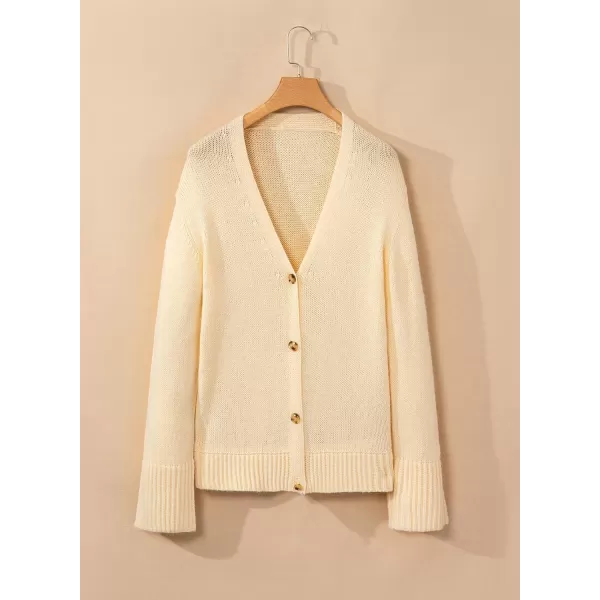 Sidefeel Women's Open Front Long Sleeve Button Oversized Chunky Knit Cardigan Sweater