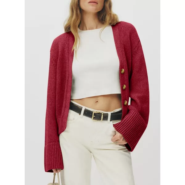 Sidefeel Women's Open Front Long Sleeve Button Oversized Chunky Knit Cardigan Sweater