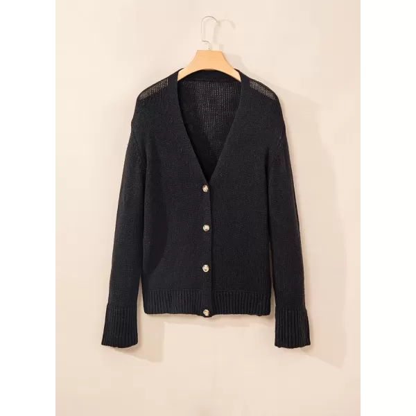 Sidefeel Women's Open Front Long Sleeve Button Oversized Chunky Knit Cardigan Sweater