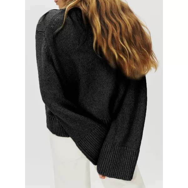 Sidefeel Women's Open Front Long Sleeve Button Oversized Chunky Knit Cardigan Sweater