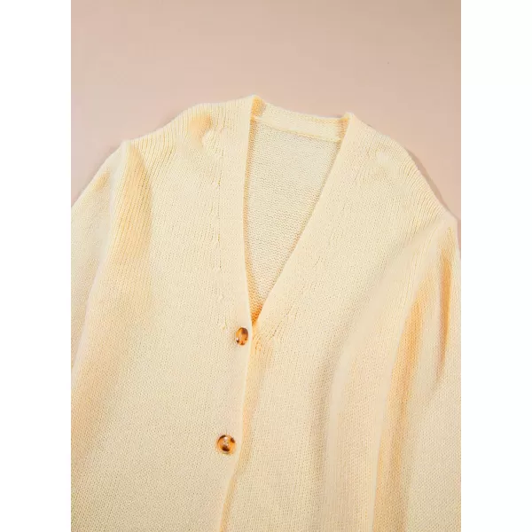 Sidefeel Women's Open Front Long Sleeve Button Oversized Chunky Knit Cardigan Sweater