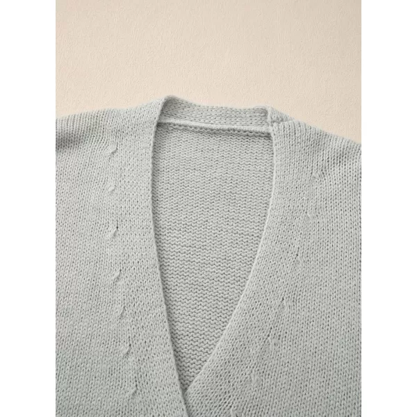 Sidefeel Women's Open Front Long Sleeve Button Oversized Chunky Knit Cardigan Sweater