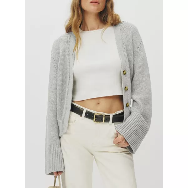 Sidefeel Women's Open Front Long Sleeve Button Oversized Chunky Knit Cardigan Sweater