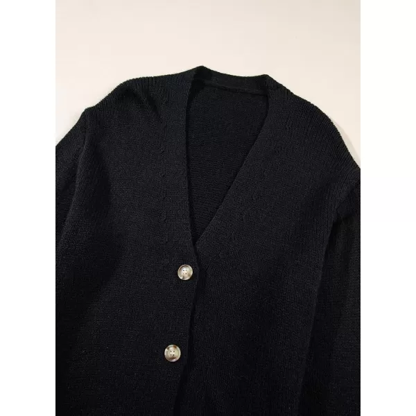Sidefeel Women's Open Front Long Sleeve Button Oversized Chunky Knit Cardigan Sweater