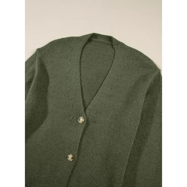 Sidefeel Women's Open Front Long Sleeve Button Oversized Chunky Knit Cardigan Sweater