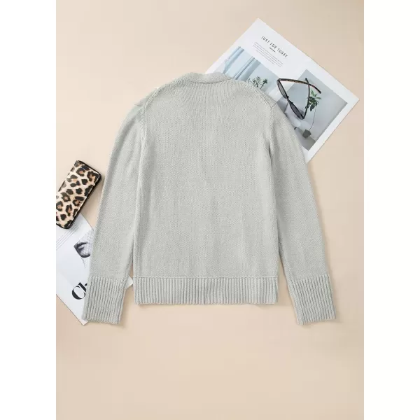 Sidefeel Women's Open Front Long Sleeve Button Oversized Chunky Knit Cardigan Sweater