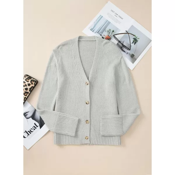Sidefeel Women's Open Front Long Sleeve Button Oversized Chunky Knit Cardigan Sweater