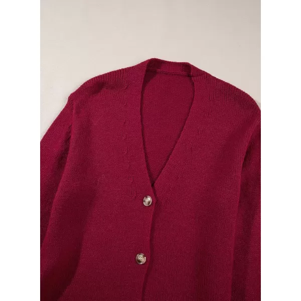 Sidefeel Women's Open Front Long Sleeve Button Oversized Chunky Knit Cardigan Sweater