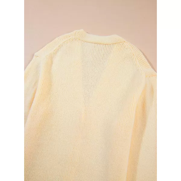 Sidefeel Women's Open Front Long Sleeve Button Oversized Chunky Knit Cardigan Sweater