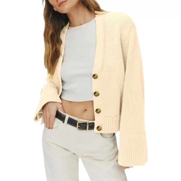 Sidefeel Women's Open Front Long Sleeve Button Oversized Chunky Knit Cardigan Sweater
