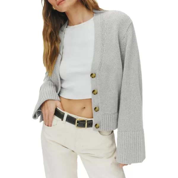 Sidefeel Women's Open Front Long Sleeve Button Oversized Chunky Knit Cardigan Sweater