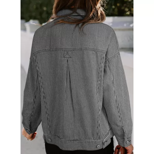 Sidefeel Women's Denim Jean Jackets Casual Long Sleeve 2024 Fall Outfits Boyfriend Coat with Pockets