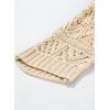 imageSidefeel Womens 2025 Spring Summer Crochet Tops Off The Shoulder Hollow Out Knit Tops 34 Sleeve Pullover Sweater Cover UpsApricot