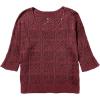 imageSidefeel Womens 2025 Spring Summer Crochet Tops Off The Shoulder Hollow Out Knit Tops 34 Sleeve Pullover Sweater Cover UpsBurgundy