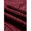 imageSidefeel Womens 2025 Spring Summer Crochet Tops Off The Shoulder Hollow Out Knit Tops 34 Sleeve Pullover Sweater Cover UpsBurgundy