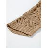 imageSidefeel Womens 2025 Spring Summer Crochet Tops Off The Shoulder Hollow Out Knit Tops 34 Sleeve Pullover Sweater Cover UpsCamel