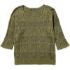 imageSidefeel Womens 2025 Spring Summer Crochet Tops Off The Shoulder Hollow Out Knit Tops 34 Sleeve Pullover Sweater Cover UpsJungle Green