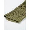 imageSidefeel Womens 2025 Spring Summer Crochet Tops Off The Shoulder Hollow Out Knit Tops 34 Sleeve Pullover Sweater Cover UpsJungle Green