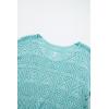 imageSidefeel Womens 2025 Spring Summer Crochet Tops Off The Shoulder Hollow Out Knit Tops 34 Sleeve Pullover Sweater Cover UpsLight Blue