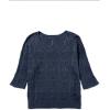 imageSidefeel Womens 2025 Spring Summer Crochet Tops Off The Shoulder Hollow Out Knit Tops 34 Sleeve Pullover Sweater Cover UpsNavy Blue