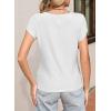 imageSidefeel Womens Going Out Tops Summer Short Sleeve Cardigans Button Down Crewneck Lightweight Sweater Knit TopsWhite