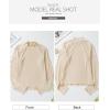 imageSidefeel Womens Long Sleeve Shirts Turtleneck Ribbed Top Ruffles Mock Neck Basic Layering TopsPink