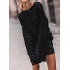 imageSidefeel Womens Sweaters Lightweight Casual Long Sleeve Loose Crochet Hollow Out Knit Pullover Tops ClothingBlack