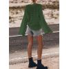 imageSidefeel Womens Sweaters Lightweight Casual Long Sleeve Loose Crochet Hollow Out Knit Pullover Tops ClothingDark Green