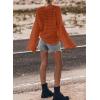 imageSidefeel Womens Sweaters Lightweight Casual Long Sleeve Loose Crochet Hollow Out Knit Pullover Tops ClothingGold Flame