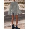 imageSidefeel Womens Sweaters Lightweight Casual Long Sleeve Loose Crochet Hollow Out Knit Pullover Tops ClothingGray