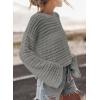 imageSidefeel Womens Sweaters Lightweight Casual Long Sleeve Loose Crochet Hollow Out Knit Pullover Tops ClothingGray