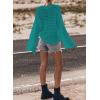 imageSidefeel Womens Sweaters Lightweight Casual Long Sleeve Loose Crochet Hollow Out Knit Pullover Tops ClothingGreen