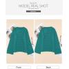 imageSidefeel Womens Sweaters Lightweight Casual Long Sleeve Loose Crochet Hollow Out Knit Pullover Tops ClothingGreen