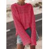 imageSidefeel Womens Sweaters Lightweight Casual Long Sleeve Loose Crochet Hollow Out Knit Pullover Tops ClothingStrawberry Pink