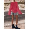 imageSidefeel Womens Sweaters Lightweight Casual Long Sleeve Loose Crochet Hollow Out Knit Pullover Tops ClothingStrawberry Pink