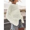 imageSidefeel Womens Sweaters Lightweight Casual Long Sleeve Loose Crochet Hollow Out Knit Pullover Tops ClothingWhite